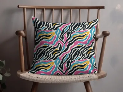 Colorful Zebra Striped Throw Pillow for Home Decor