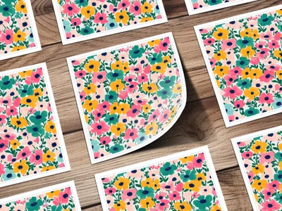Colorful Floral Pattern Art Print for Home Decor