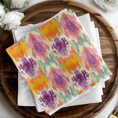 Vibrant Multicolor Abstract Print Napkin Set Product