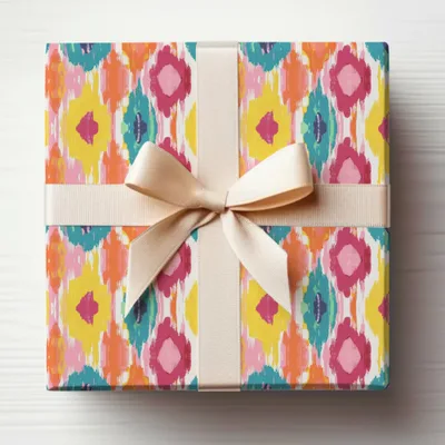 Colorful Decorative Gift Wrap with Elegant Bow