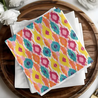 Colorful Abstract Brushstroke Pattern Napkins