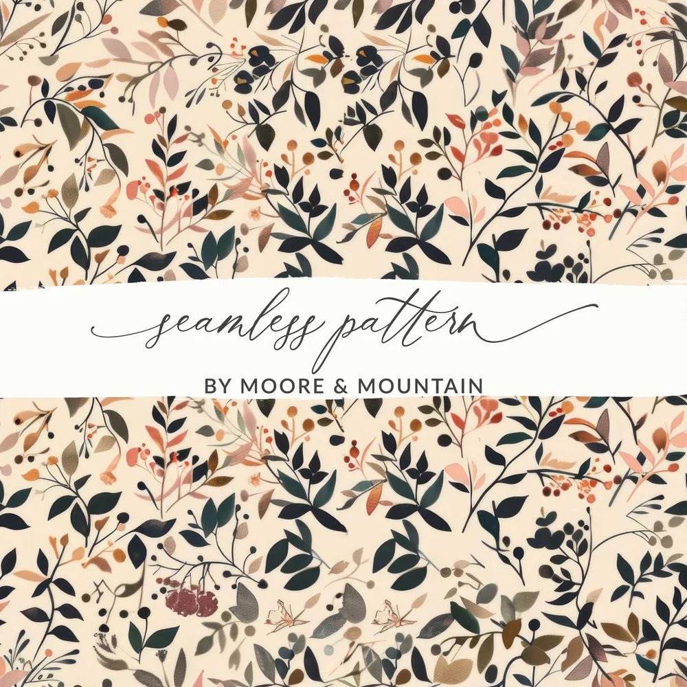 Moore and Mountain Seamless Pattern Botanical Design