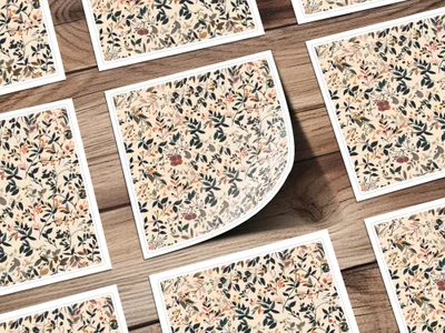 Elegant Botanical Pattern Square Art Prints