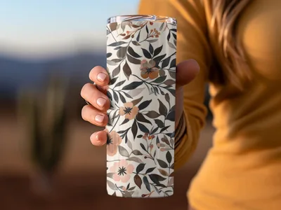 Floral Pattern Insulated Tumbler for Hot and Cold Drinks