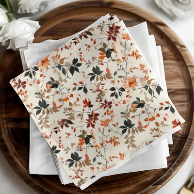 Autumn Leaves Floral Designed Table Napkin Product