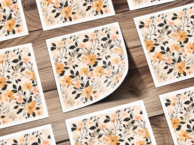 Elegant Floral Pattern in Peach and Black product type