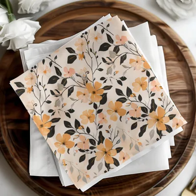 Elegant Floral Print with Orange Blossoms product type