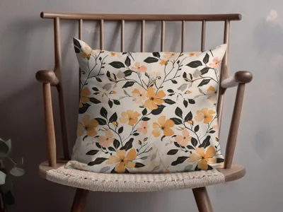 Floral Yellow and Black Botanical Pattern product