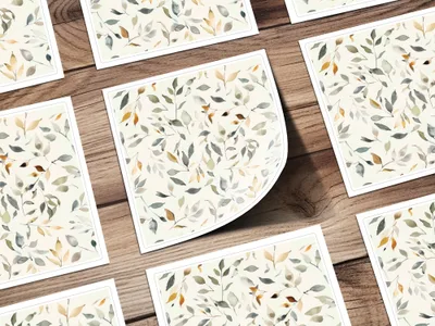 Elegant Botanical Leaf Print Square Card product