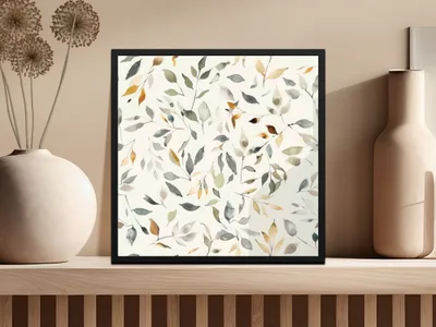 Watercolor Leaves Art Print for Elegant Home Decor