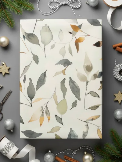 Elegant Botanical Leaf Pattern Wrapping Paper