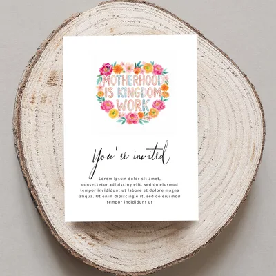 Motherhood Is Kingdom Work PNG Digital Download, Christian Mom Floral Sublimation Design, Faith Based Mother's Day Watercolor Art Printable