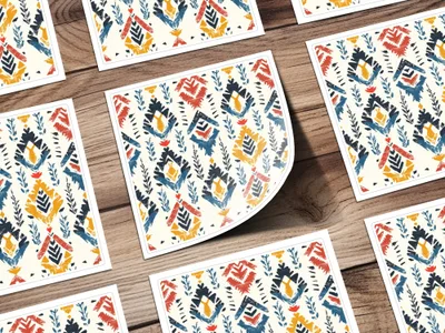 Colorful Bohemian Pattern Sticker Sheet for Crafting