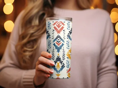 Vibrant Boho Chic Pattern Insulated Tumbler Cup