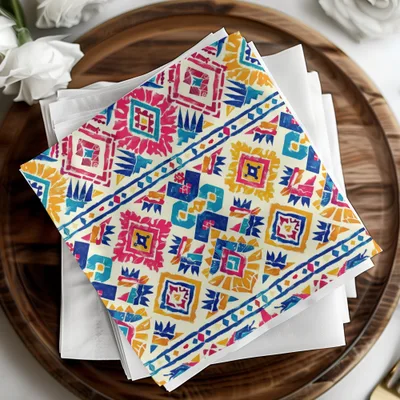 Colorful Ethnic Pattern Design Napkins for Dining Decor