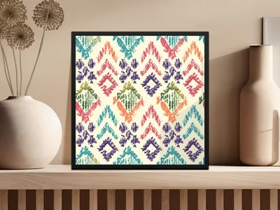 Vibrant Multicolor Geometric Tribal Print Wall Art Decor