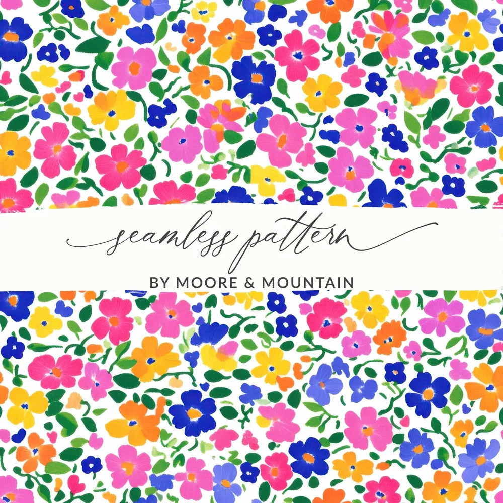 Colorful Floral Seamless Pattern by Moore & Mountain