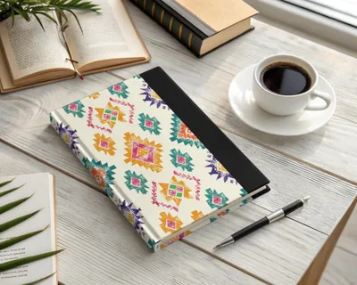 Vibrant Geometric Pattern Hardcover Notebook