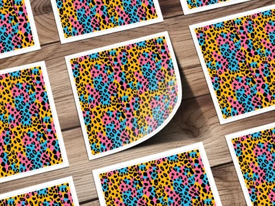 Colorful Leopard Print Design for Vibrant Decor Stickers