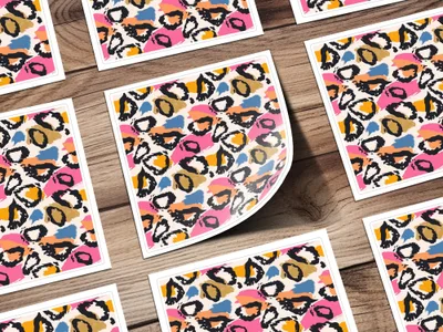 Colorful Leopard Print Sticker Sheet Pack for Crafts