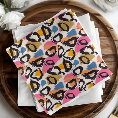 Vibrant Multicolor Abstract Pattern Design Napkin Set