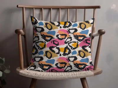 Vibrant Abstract Leopard Print Decorative Pillow Product