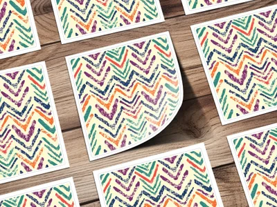 Colorful Zigzag Pattern Sticker Sheet Sticker Product