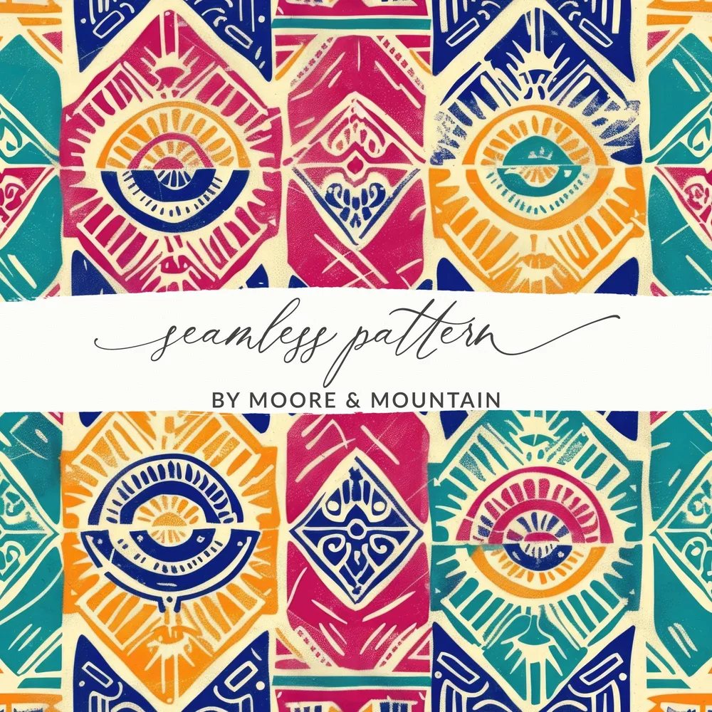 Vibrant Geometric Eye Seamless Pattern Design
