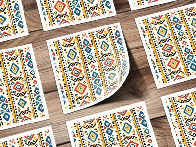 Colorful Tribal Geometric Sticker Set for Various Uses