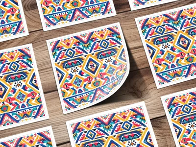 Colorful Geometric Pattern Art Decor Sticker Sheets