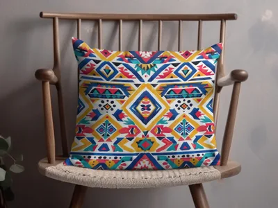 Vibrant Geometric Pattern Decorative Pillow product