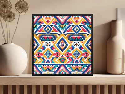 Vibrant Abstract Geometric Art Print for Home Decor