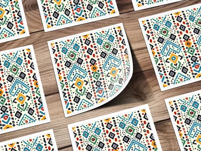 Colorful Geometric Patterned Wall Art Decor Print