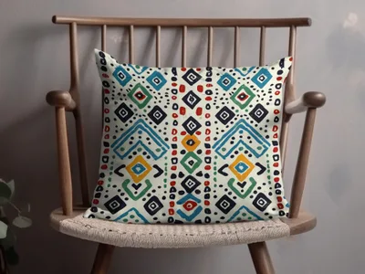 Vibrant Geometric Patterned Cushion Cover for Home Decor