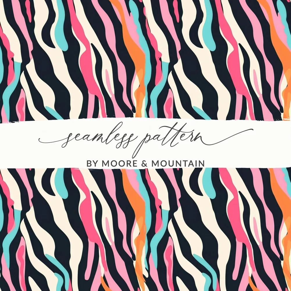 Vibrant Abstract Zebra Stripes Seamless Pattern Design