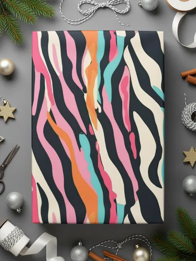 Vibrant Abstract Multicolor Pattern Gift Wrap Paper