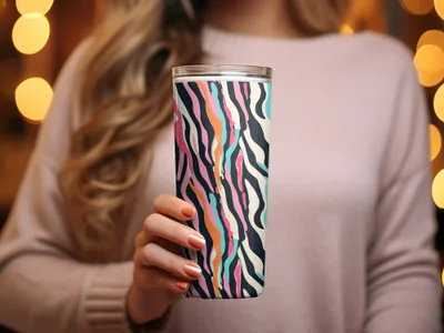 Colorful Abstract Pattern Tumbler Insulated Cup