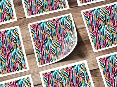 Colorful Zebra Print Decorative and Fun Sticker Sheets