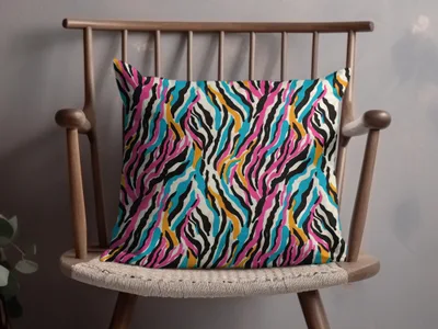 Colorful Zebra Stripes Decorative Pillow for Home Decor