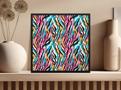 Vibrant Abstract Multicolor Zebra Stripe Pattern Artwork