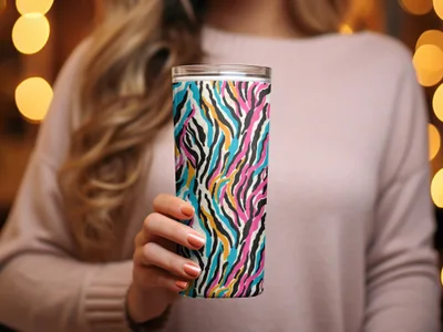 Vibrant Colorful Zebra Stripe Tumbler Cup for Everyday Use