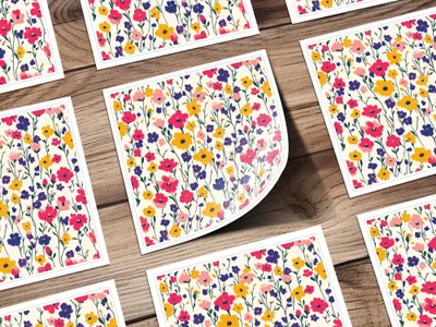 Colorful Floral Pattern Sticker Sheets for Crafting