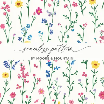 Multicolored Tiny Seamless Ditsy Flower Background Pattern