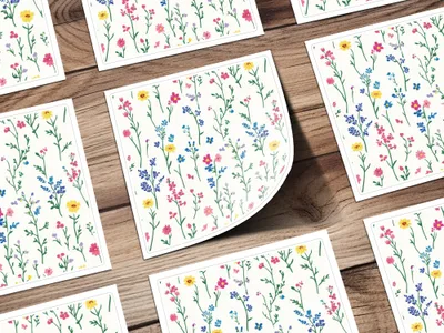 Colorful Floral Pattern Design Sticker Sheet