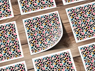 Colorful Leopard Print Pattern Sticker Sheet Set