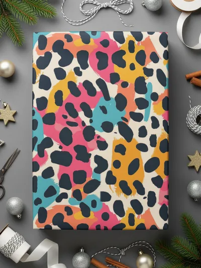 Colorful Abstract Animal Print Wrapping Paper Design