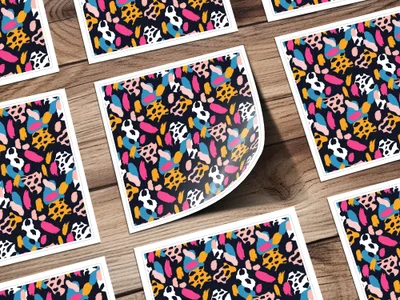 Colorful Abstract Pattern Design Sticker Pack