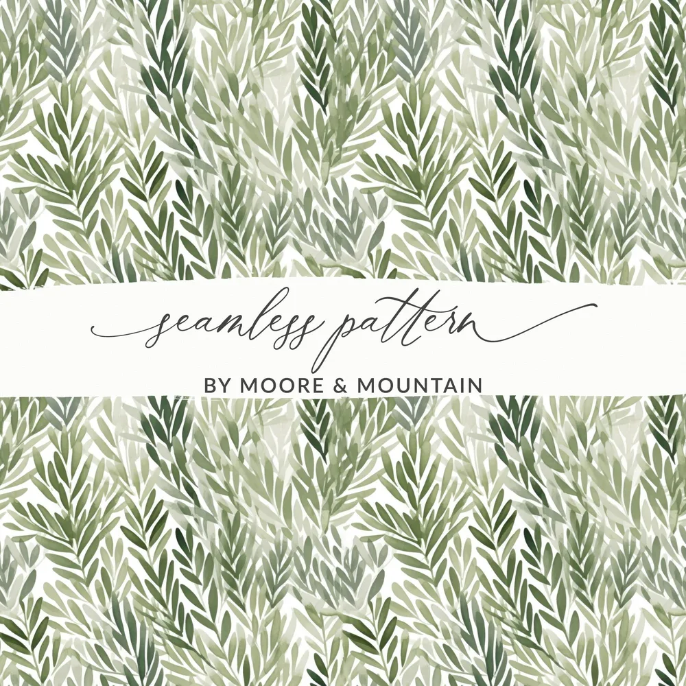 Green Leafy Seamless Pattern by Moore & Mountain