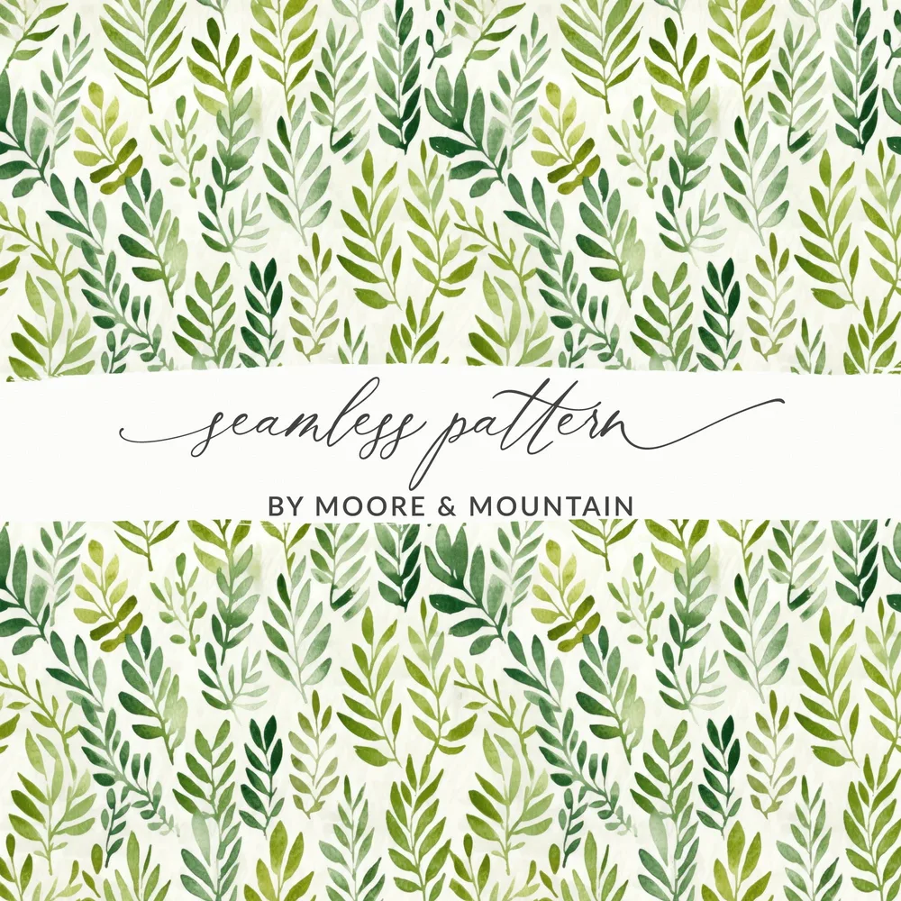 Green Leafy Seamless Pattern by Moore & Mountain Design