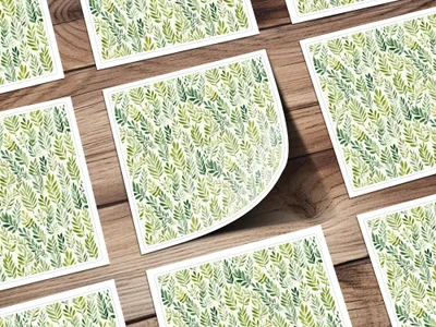 Greenery Patterned Decorative Paper Squares Set